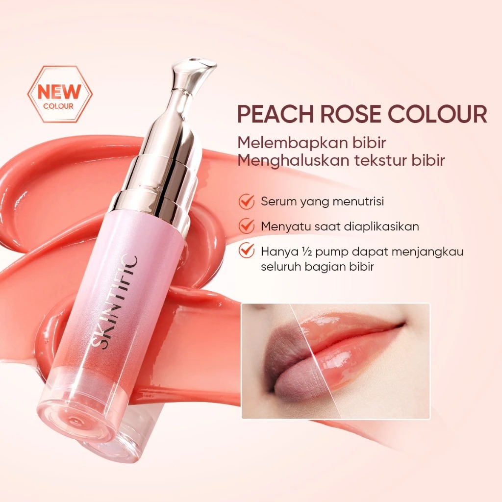 Skintific Brightening Lip Serum 6.5ml - Peach Rose