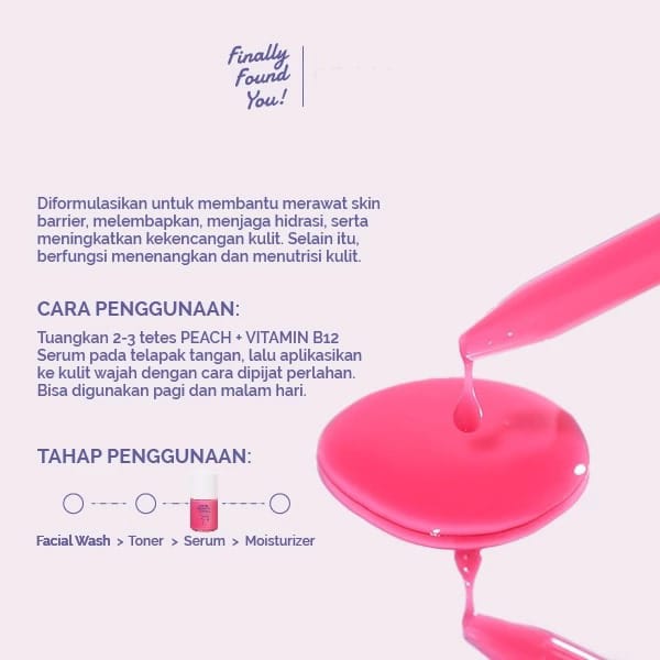 Finally Found You! Peach + Vitamin B12 Double Barrier & Calming Serum 20ml