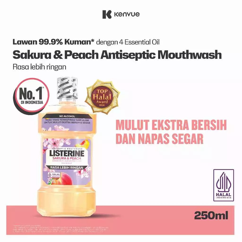 Listerine Antiseptic Mouthwash - Sakura & Peach 250ml