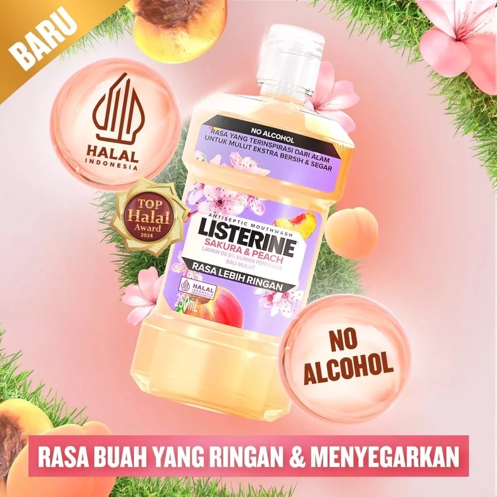 Listerine Antiseptic Mouthwash - Sakura & Peach 250ml