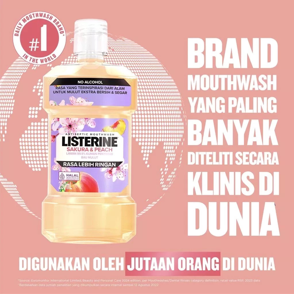 Listerine Antiseptic Mouthwash - Sakura & Peach 250ml