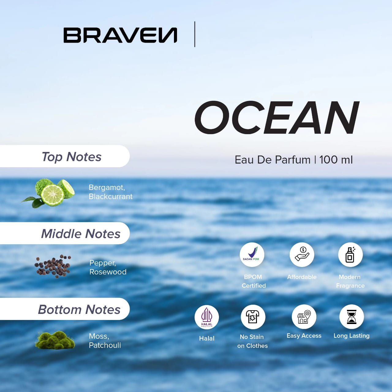 Braven Elite Eau De Parfum 100ml - Ocean