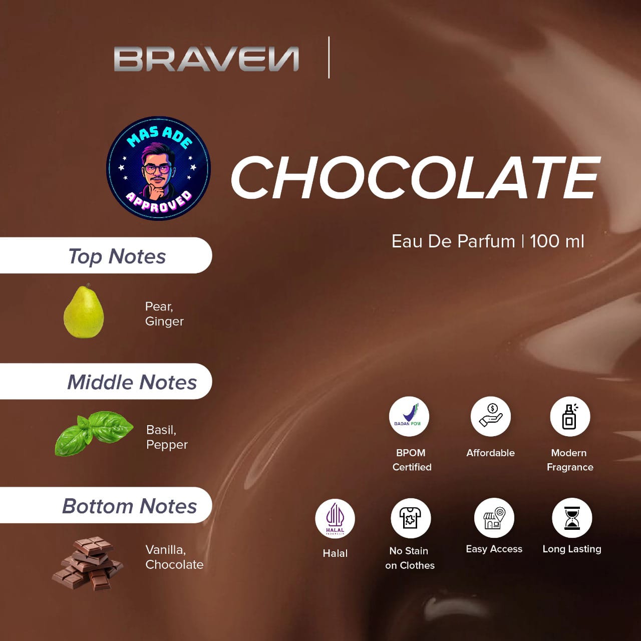Braven Elite Eau De Parfum 100ml - Chocolate