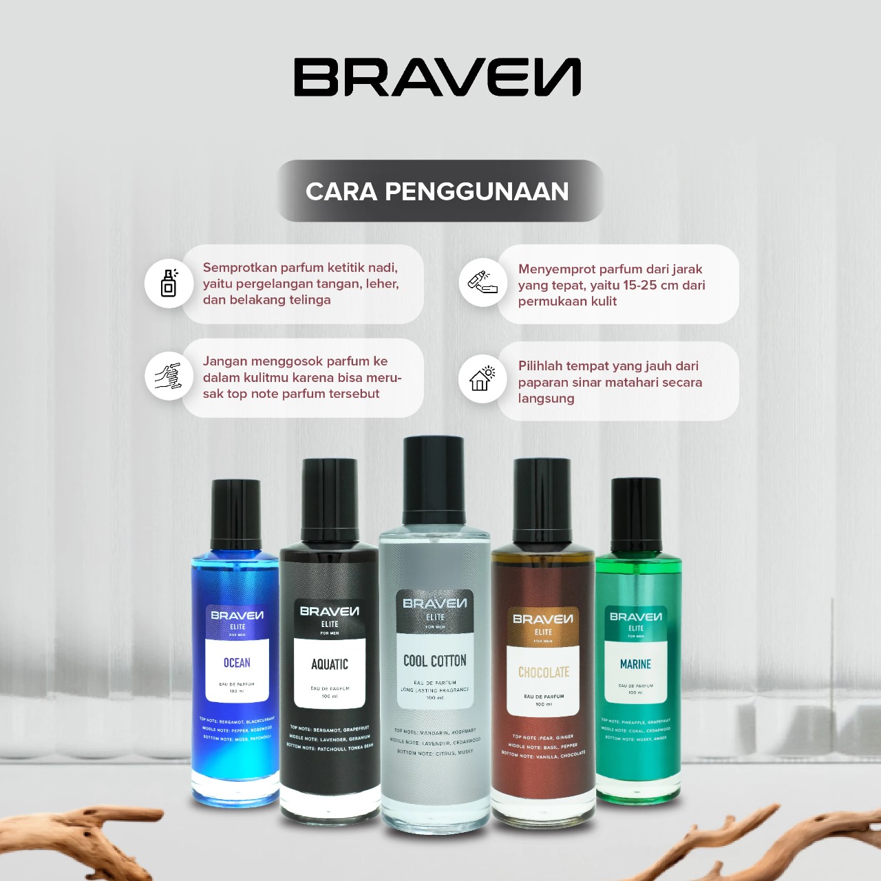 Braven Elite Eau De Parfum 100ml - Cool Cotton