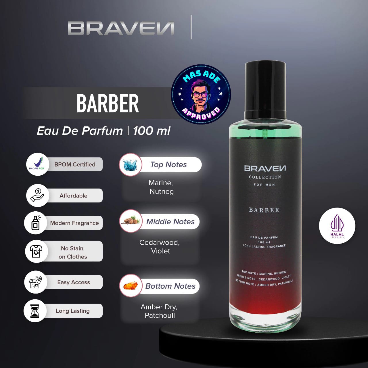Braven Collection Eau De Parfum 100ml - Barber