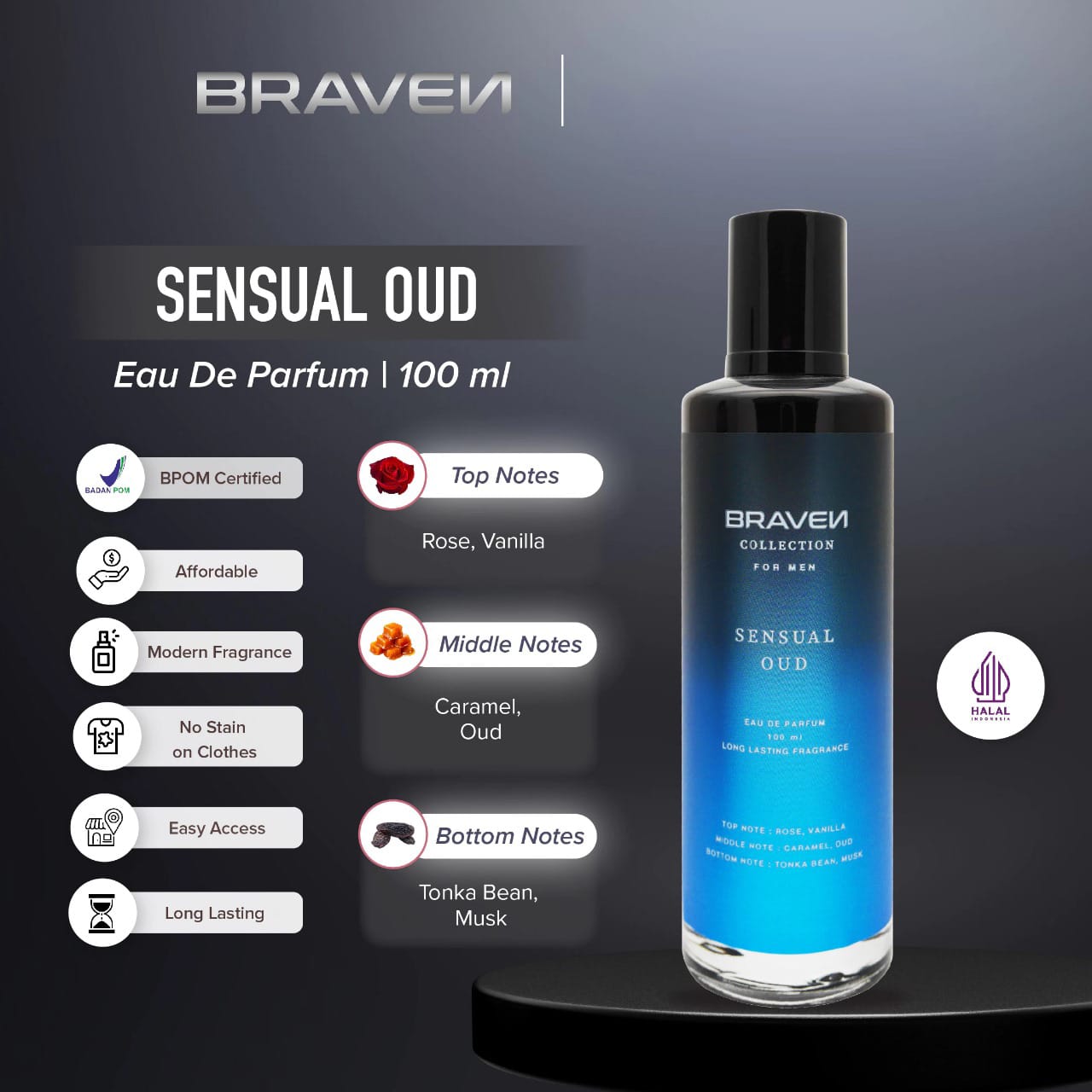 Braven Collection Eau De Parfum 100ml - Sensual Oud