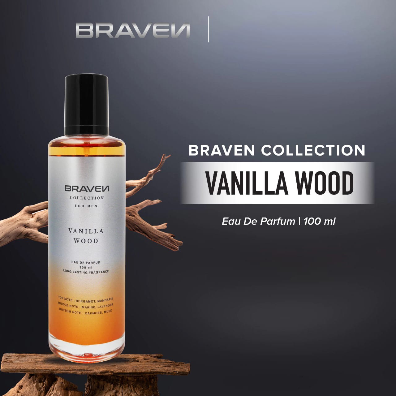 Braven Collection Eau De Parfum 100ml - Vanilla Wood