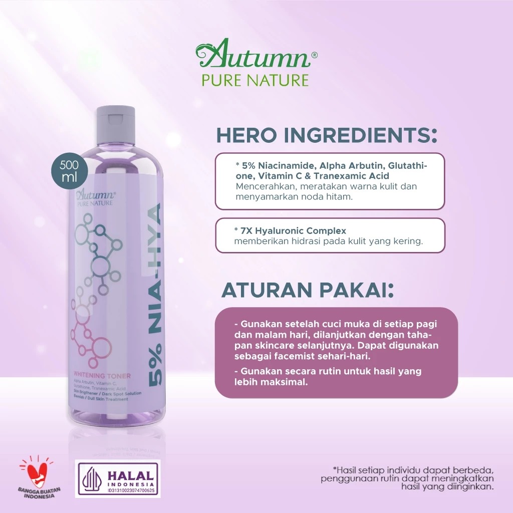 Autumn 5% NIA-HYA Whitening Toner 500ml