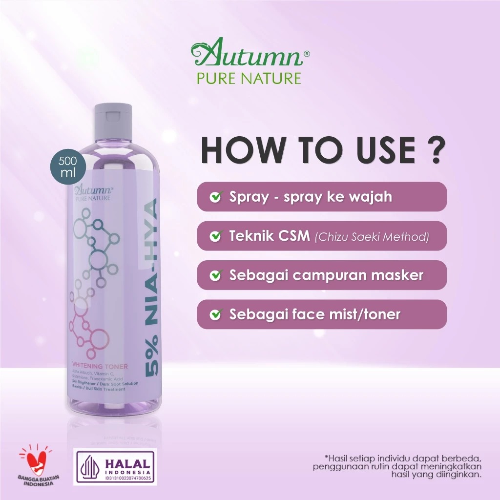 Autumn 5% NIA-HYA Whitening Toner 500ml