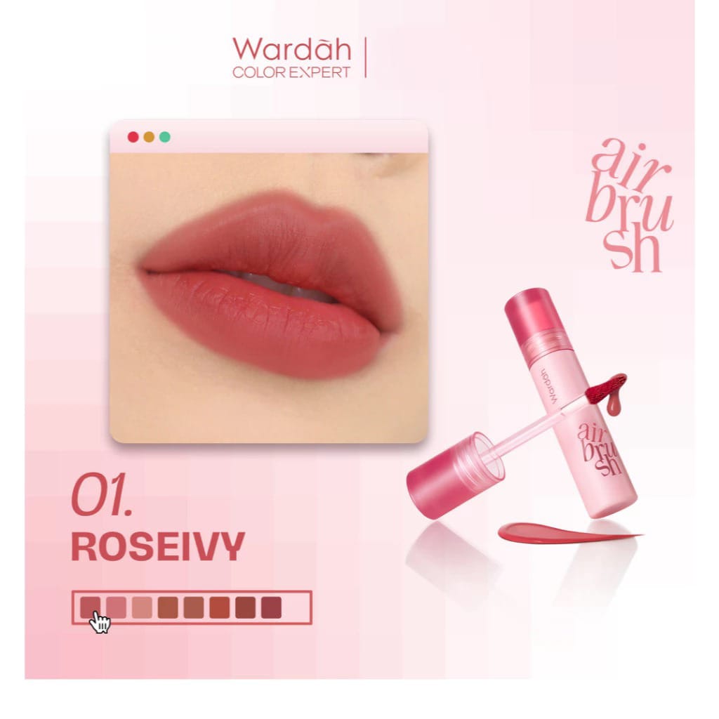 Wardah Airbrush Lip Tint 3gr - 01 Roseivy