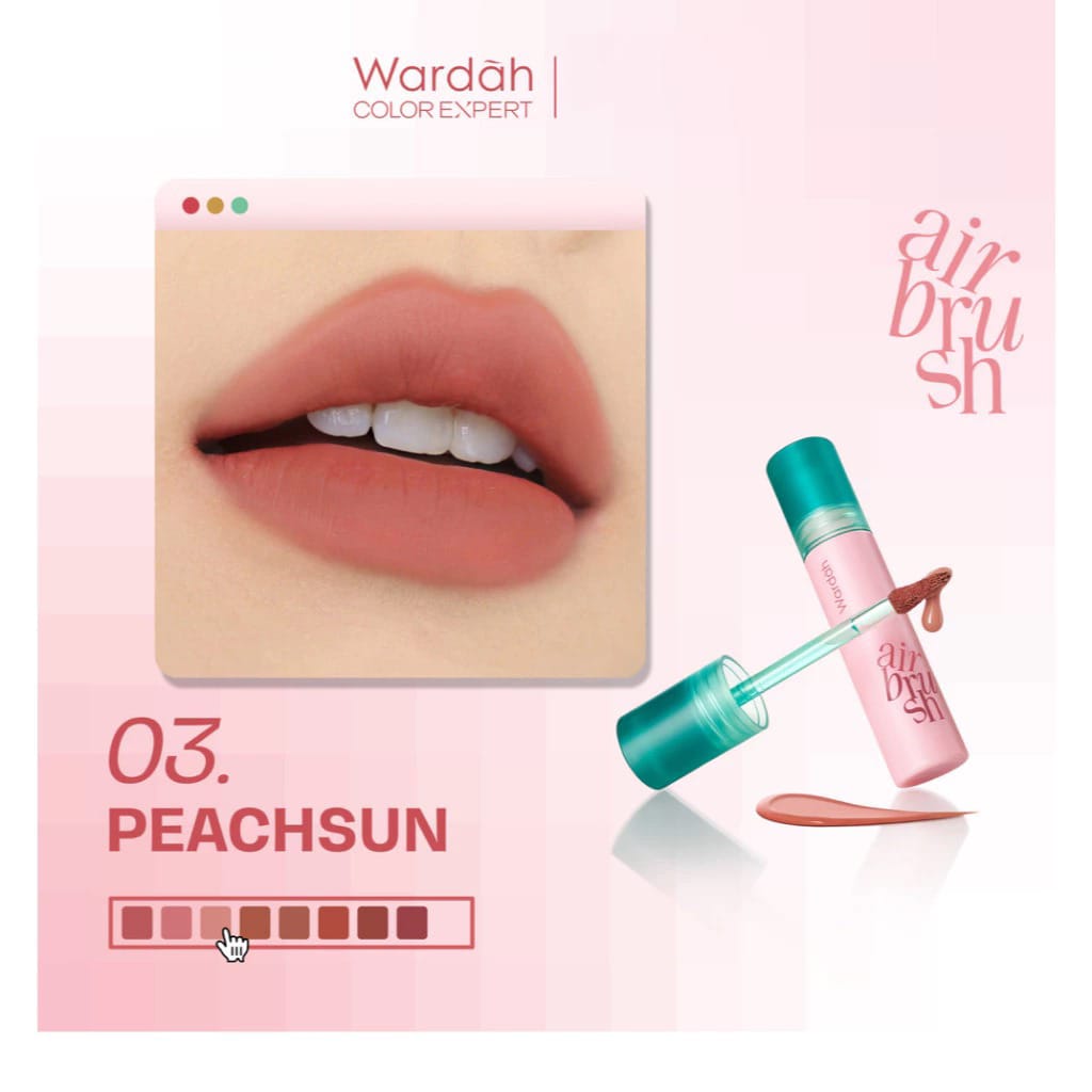 Wardah Airbrush Lip Tint 3gr - 03 Peachsun Wardah Airbrush Lip Tint 3gr - 03 Peachsun