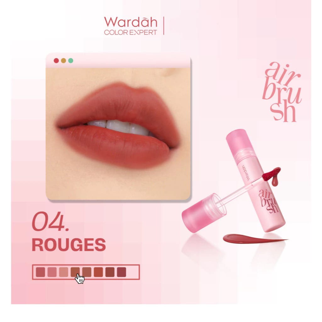 Wardah Airbrush Lip Tint 3gr - 04 Rouges Wardah Airbrush Lip Tint 3gr - 04 Rouges