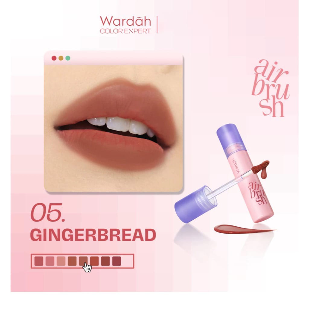 Wardah Airbrush Lip Tint 3gr - 05 Gingerbread Wardah Airbrush Lip Tint 3gr - 05 Gingerbread