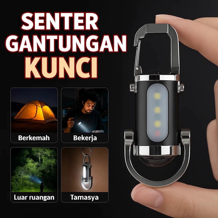 Keychain Flashlight S008 Type-C Charger (Lampu Senter Gantungan Mini)