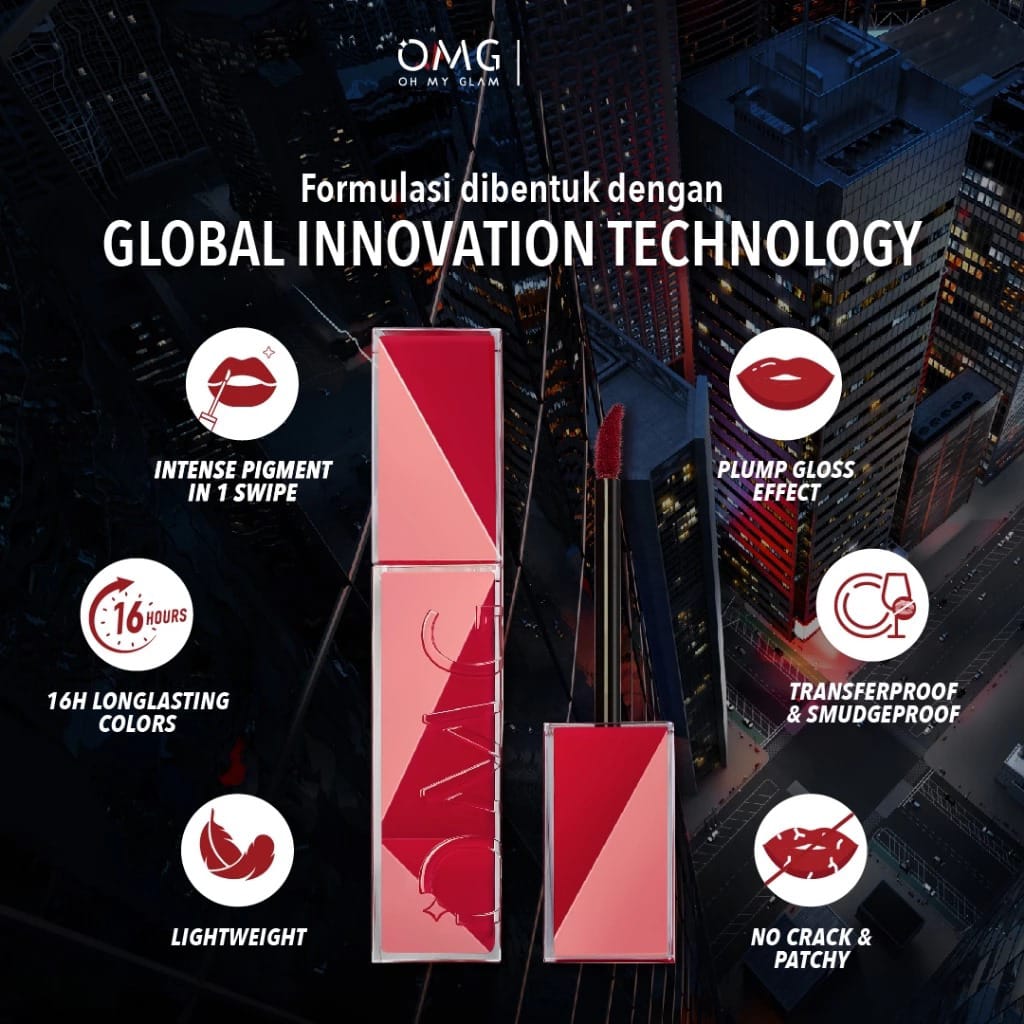 Oh My Glam Colorlast Lip Vinyl 2.5gr - 05 Scarlet (OMG)