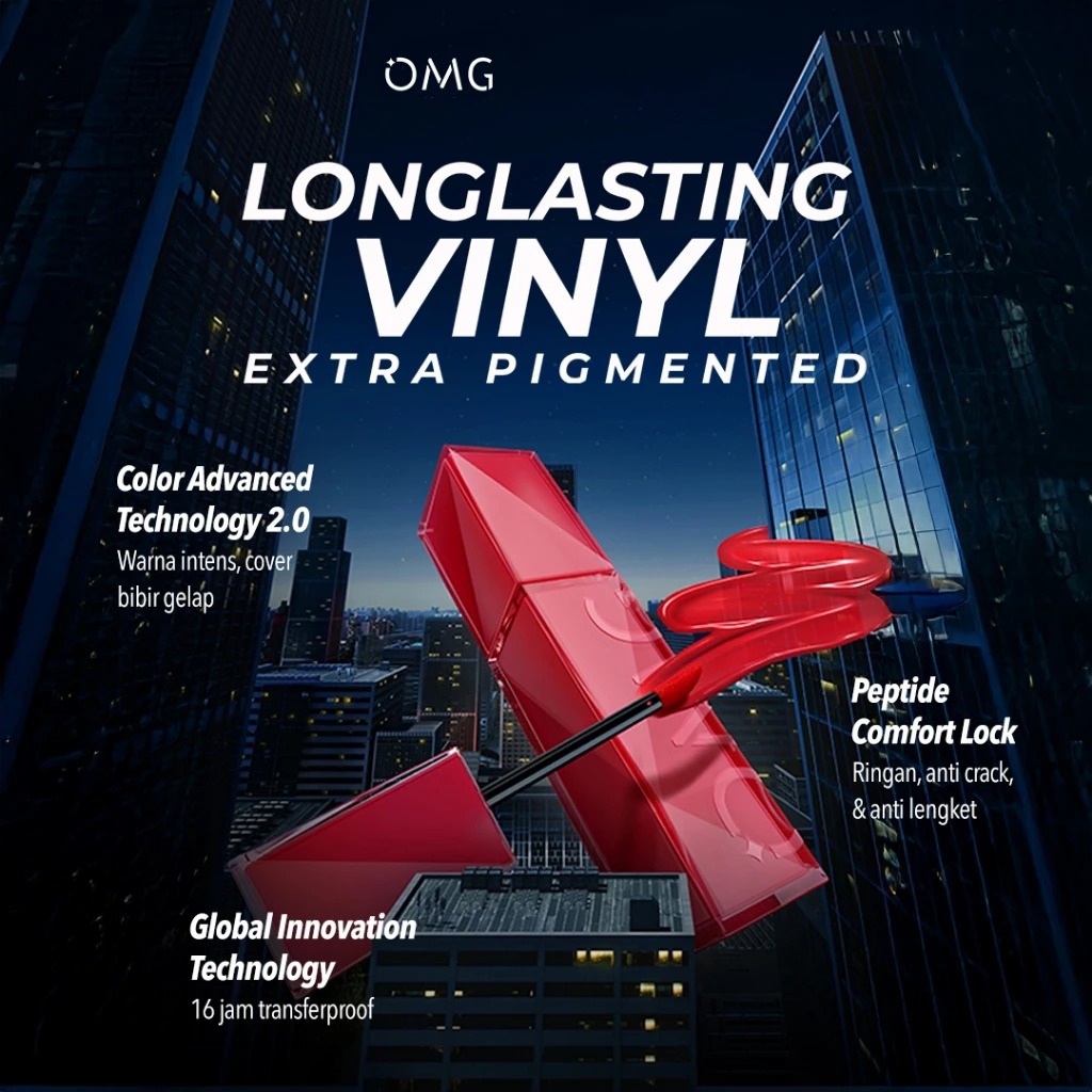 Oh My Glam Colorlast Lip Vinyl 2.5gr - 06 Trandsetter (OMG)