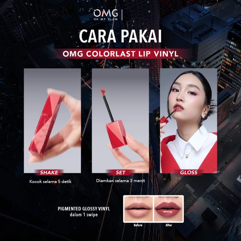 Oh My Glam Colorlast Lip Vinyl 2.5gr - 06 Trandsetter (OMG)