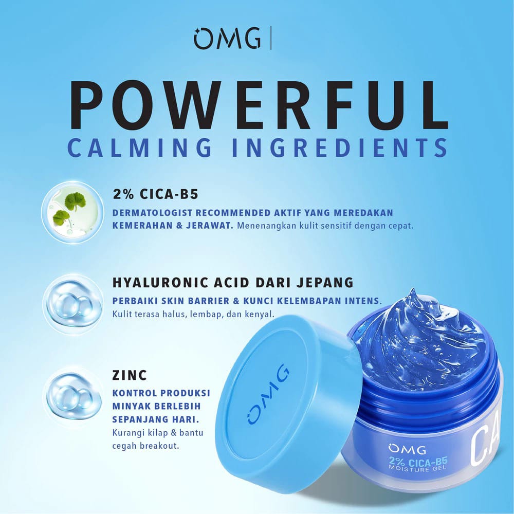 Oh My Glam Moisture Gel 45gr - 2% Cica-B5 Calming (OMG)