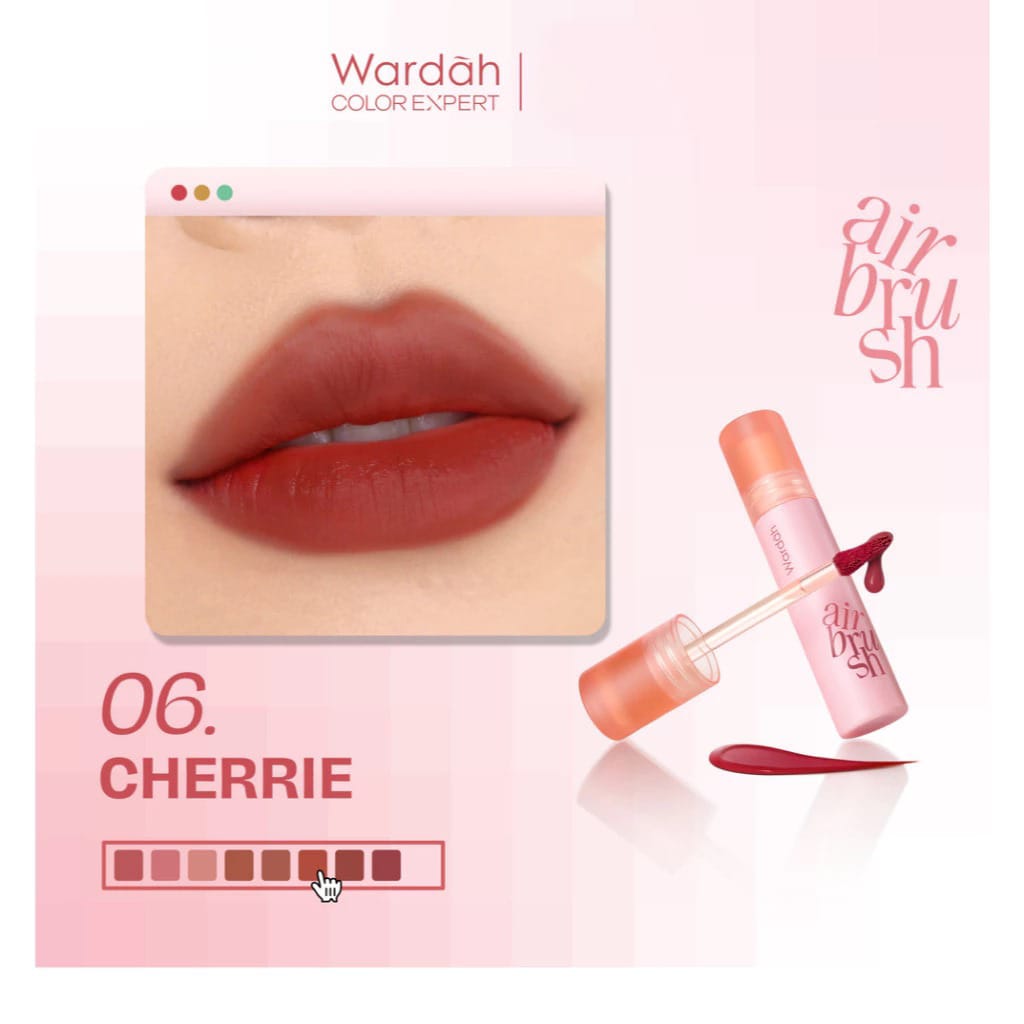 Wardah Airbrush Lip Tint 3gr - 06 Cherrie Wardah Airbrush Lip Tint 3gr - 06 Cherrie