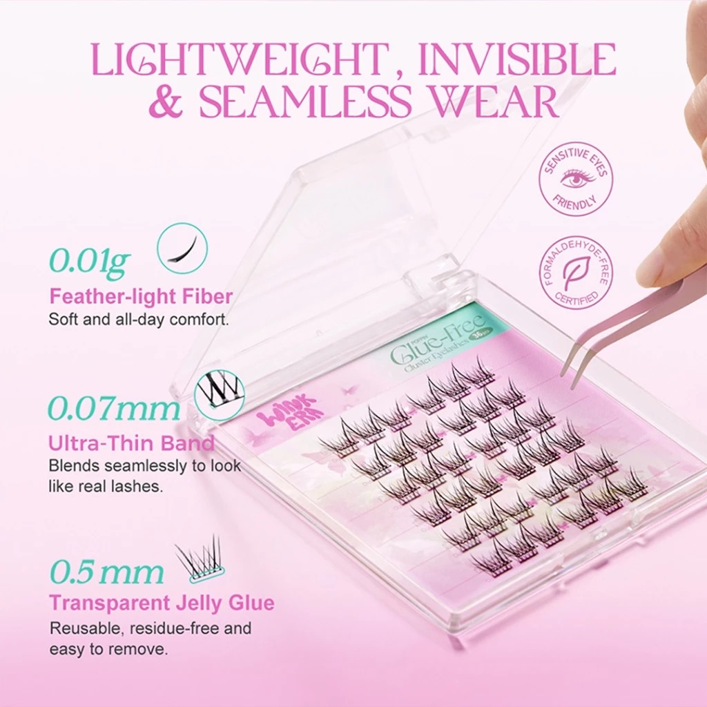 Glam Fix Wink Era Magnetic Poppin Glue-Free Cluster Eyelash (Isi 36pcs) - 01 Soft Girl
