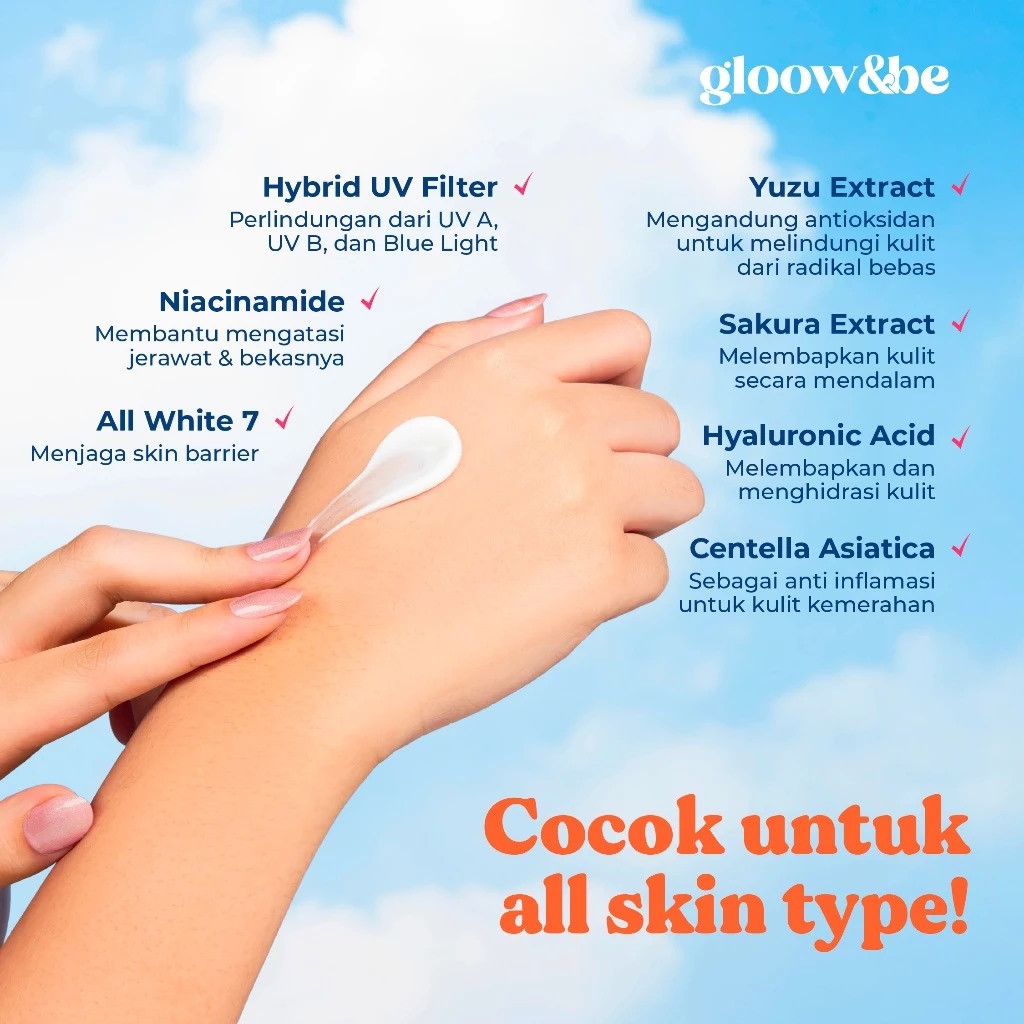 Gloow&be Glass Skin Sunscreen SPF40 PA+++ 50ml