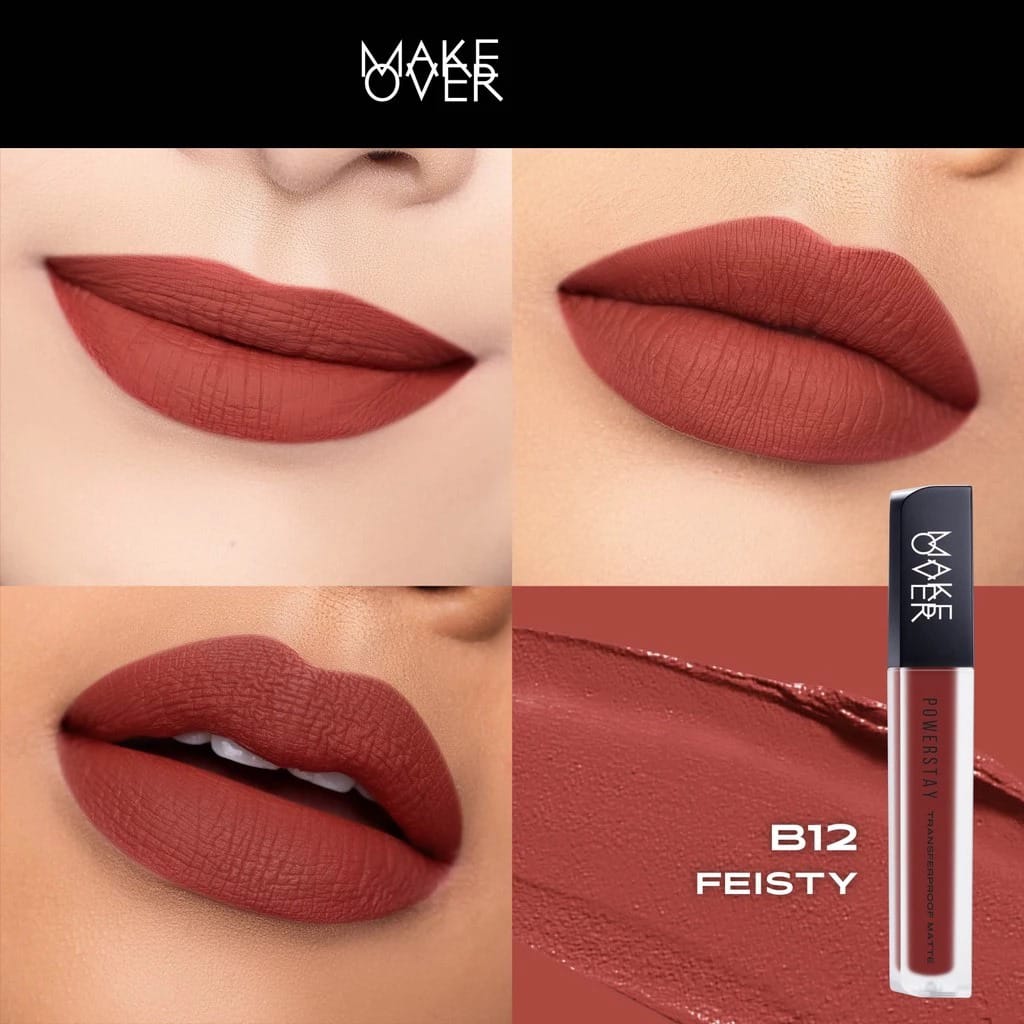 Make Over Powerstay Transferproof Matte Lip Cream - B12 Feisty
