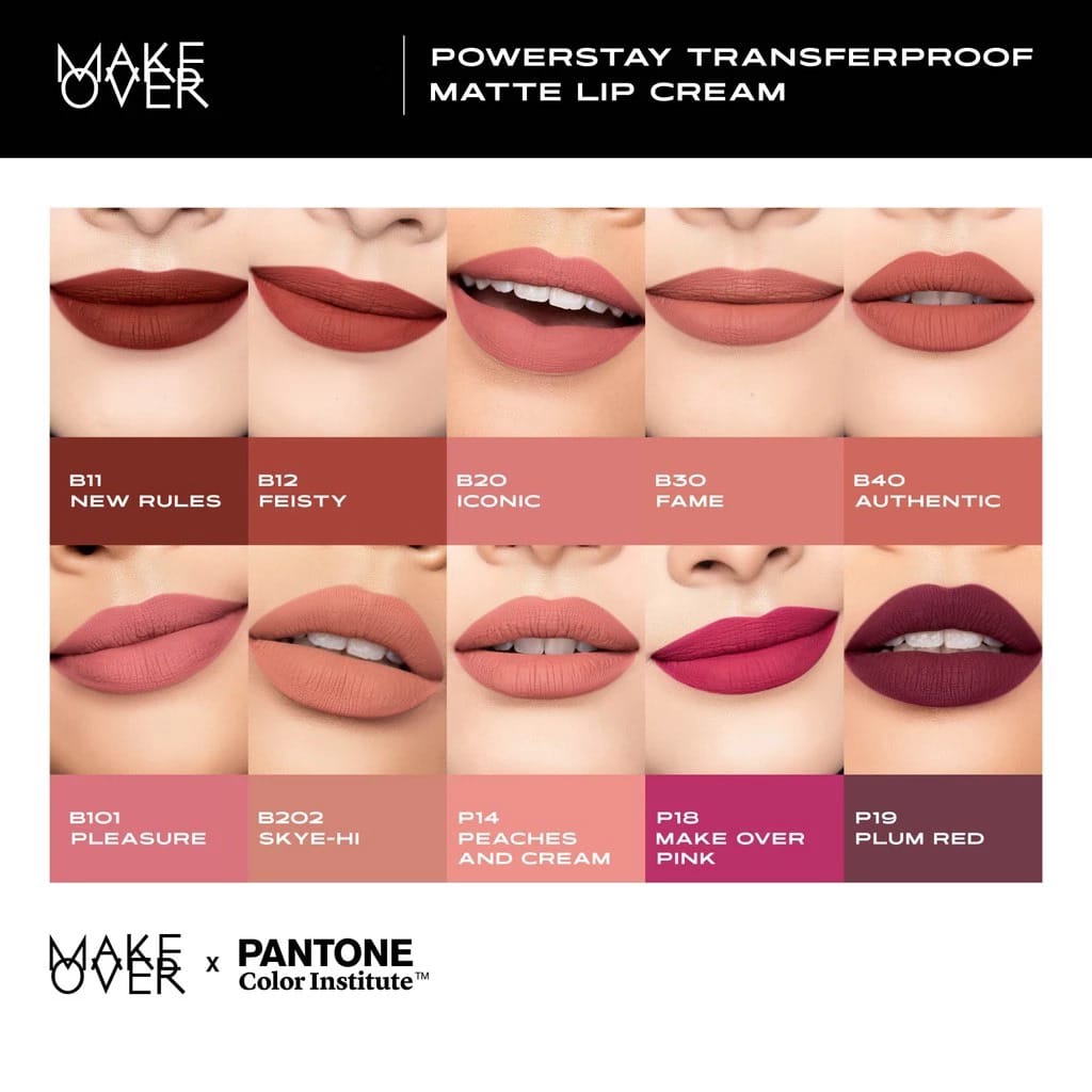 Make Over Powerstay Transferproof Matte Lip Cream - B12 Feisty