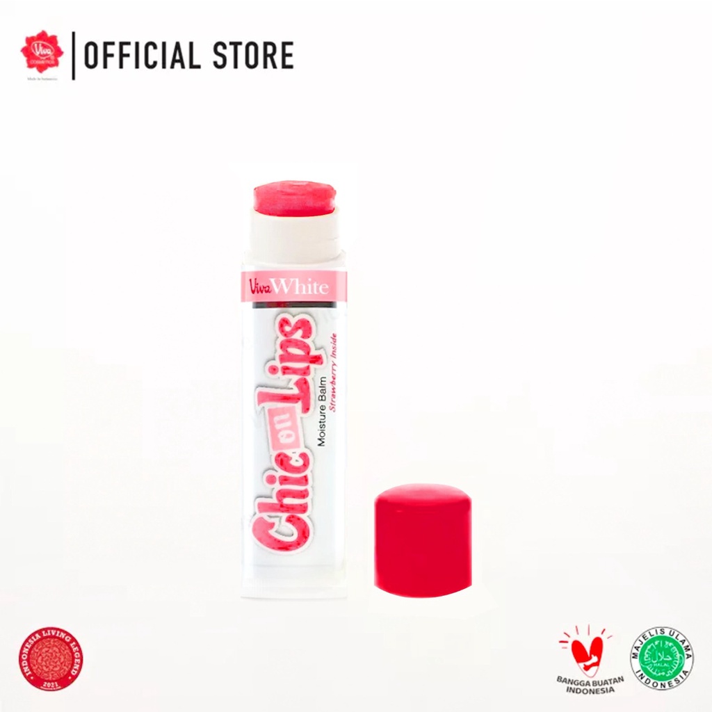Viva White Chic On Lips Lip Balm 4.2gr - Strawberry Inside