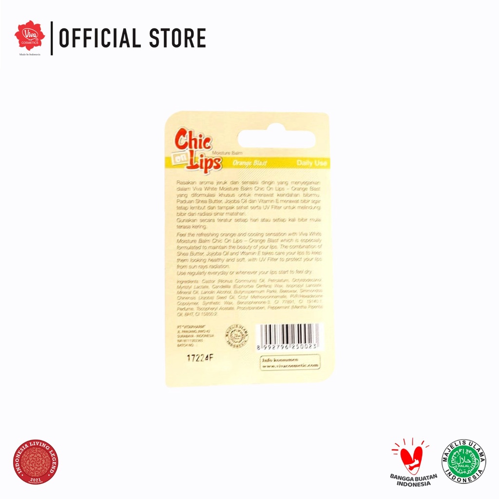 Viva White Chic On Lips Lip Balm 4.2gr - Orange Blast