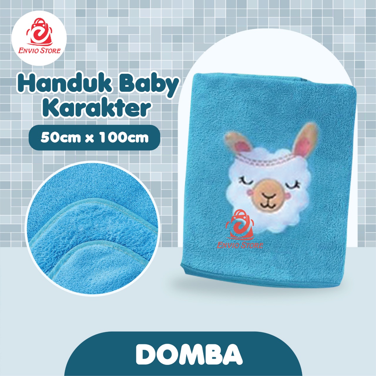 Handuk Baby Karakter (50cm x 100cm) - DOMBA (Handuk Bayi Lucu)