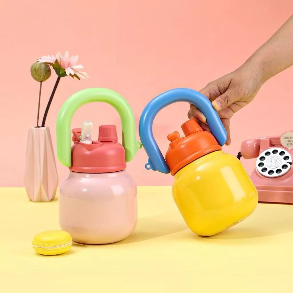 Botol Minum 2in1 JEJU 800ml (BC09) - KUNING (Tumbler Unik Anti Tumpah)