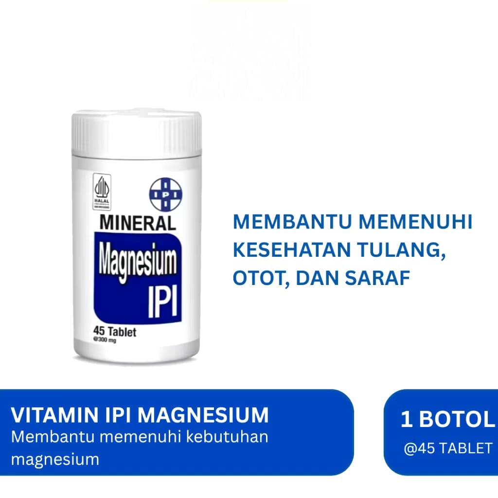 IPI Mineral Magnesium (Isi 45 Tablet) - Vitamin Suplemen Kesehatan