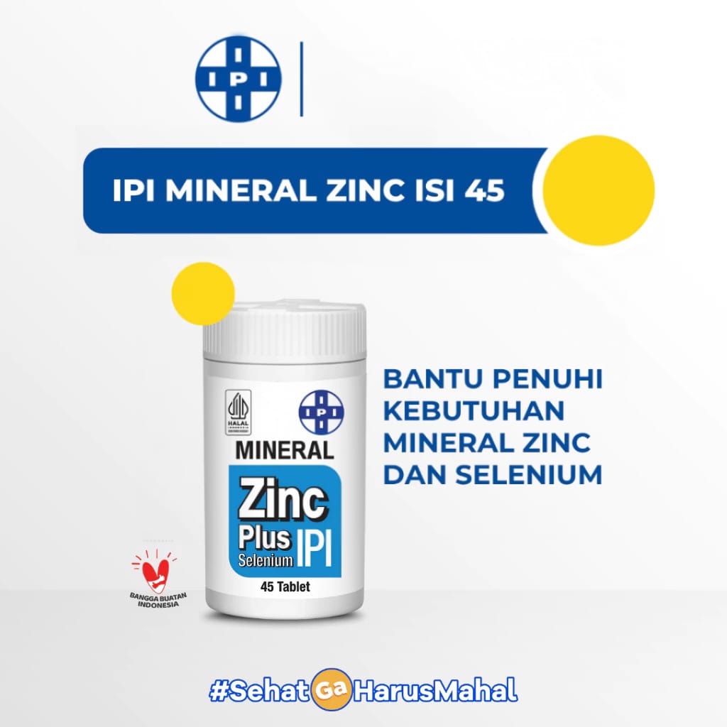 IPI Mineral Zinc Plus (Isi 45 Tablet) - Vitamin Suplemen Kesehatan