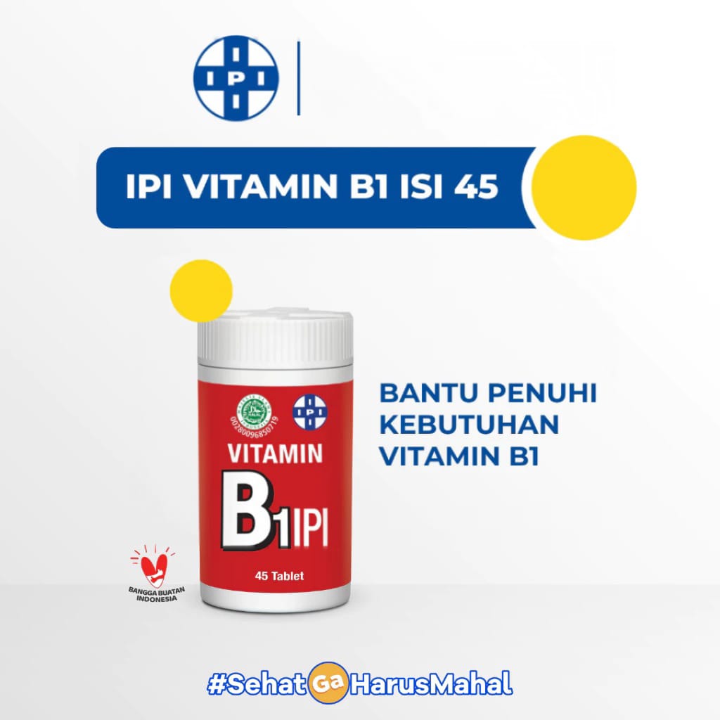IPI Vitamin B1 (Isi 45 Tablet) - Vitamin Suplemen Kesehatan IPI Vitamin B1 (Isi 45 Tablet) - Vitamin Suplemen Kesehatan