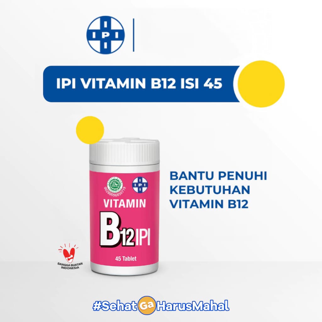 IPI Vitamin B12 (Isi 45 Tablet) - Vitamin Suplemen Kesehatan IPI Vitamin B12 (Isi 45 Tablet) - Vitamin Suplemen Kesehatan