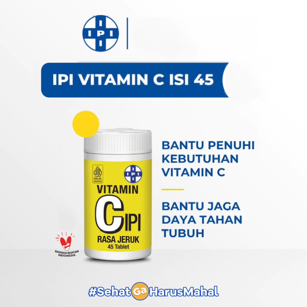 IPI Vitamin C (Isi 45 Tablet) - Vitamin Suplemen Kesehatan IPI Vitamin C (Isi 45 Tablet) - Vitamin Suplemen Kesehatan