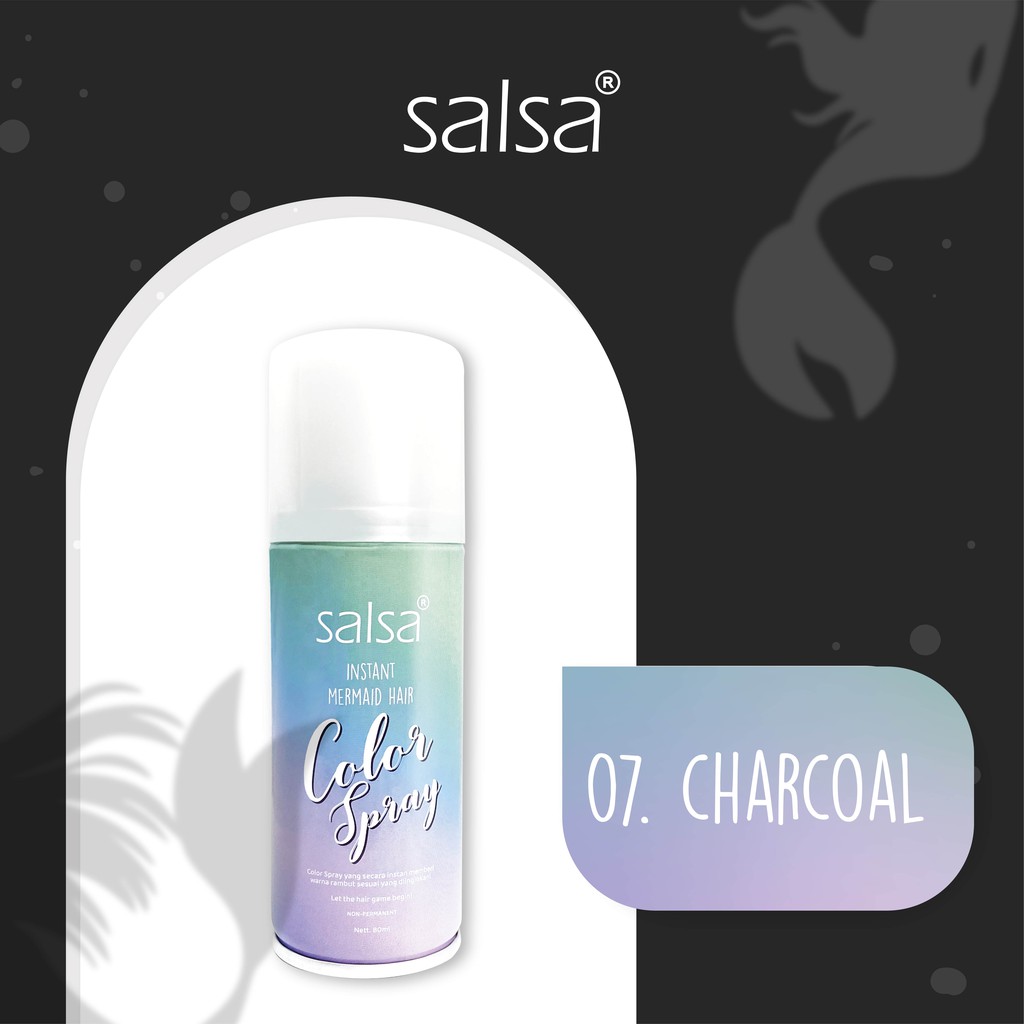 SALSA Instant Mermaid Hair Color Spray 07 Charcoal (Black) SALSA Instant Mermaid Hair Color Spray 07 Charcoal (Black)