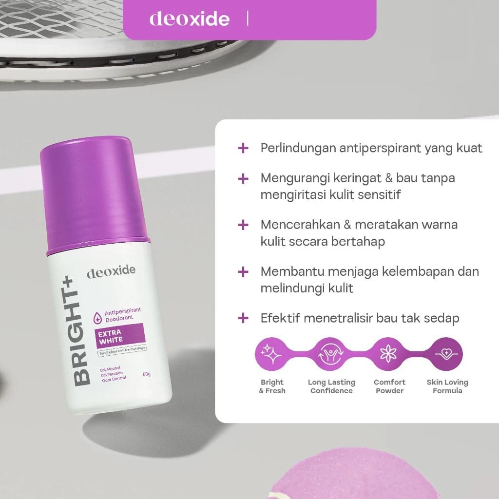 Deoxide Antiperspirant Deodorant 50gr - Bright+ (Extra White)