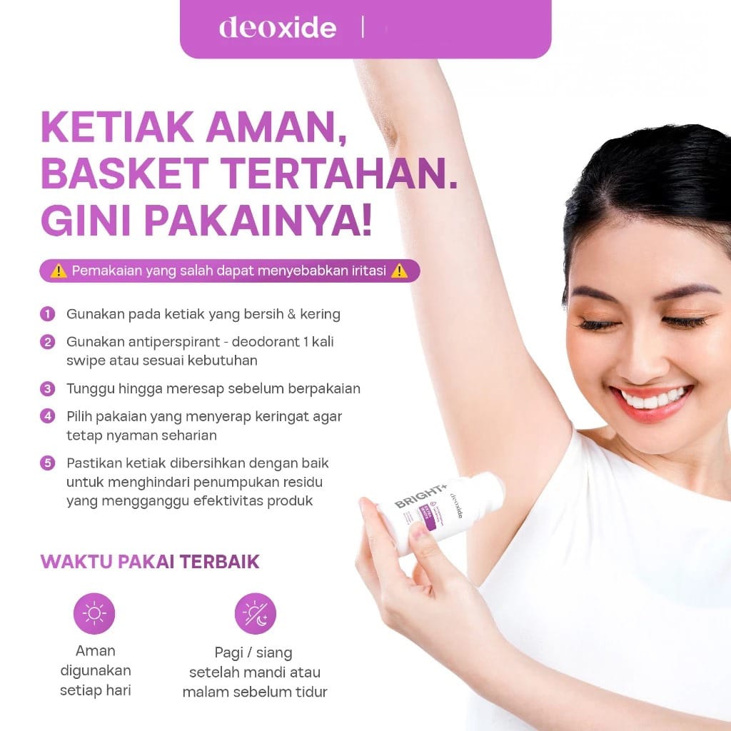 Deoxide Antiperspirant Deodorant 50gr - Bright+ (Extra White)