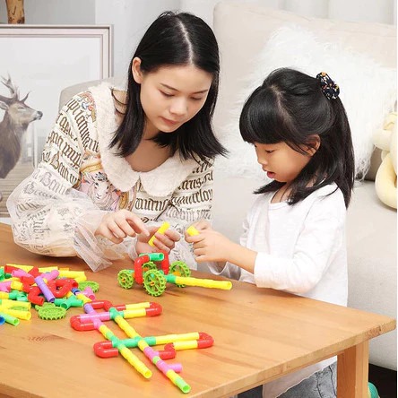 Mainan Susun Pipa 50pcs (Balok Pipa Edukasi Anak)