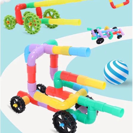 Mainan Susun Pipa 50pcs (Balok Pipa Edukasi Anak)