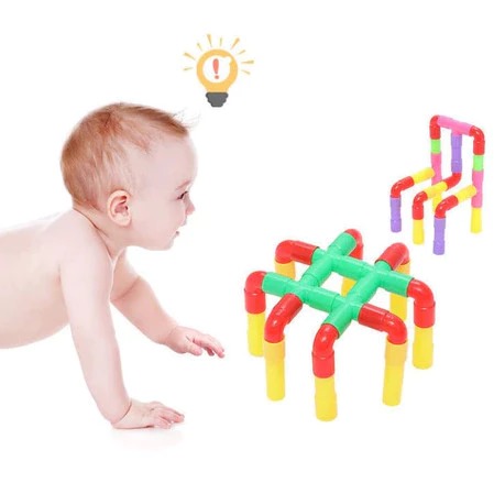 Mainan Susun Pipa 50pcs (Balok Pipa Edukasi Anak)