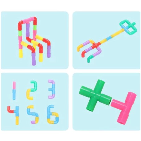 Mainan Susun Pipa 50pcs (Balok Pipa Edukasi Anak)