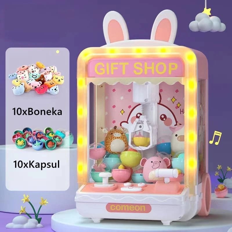 Mesin Capit Boneka - PINK (Mainan Capit Boneka Mini)