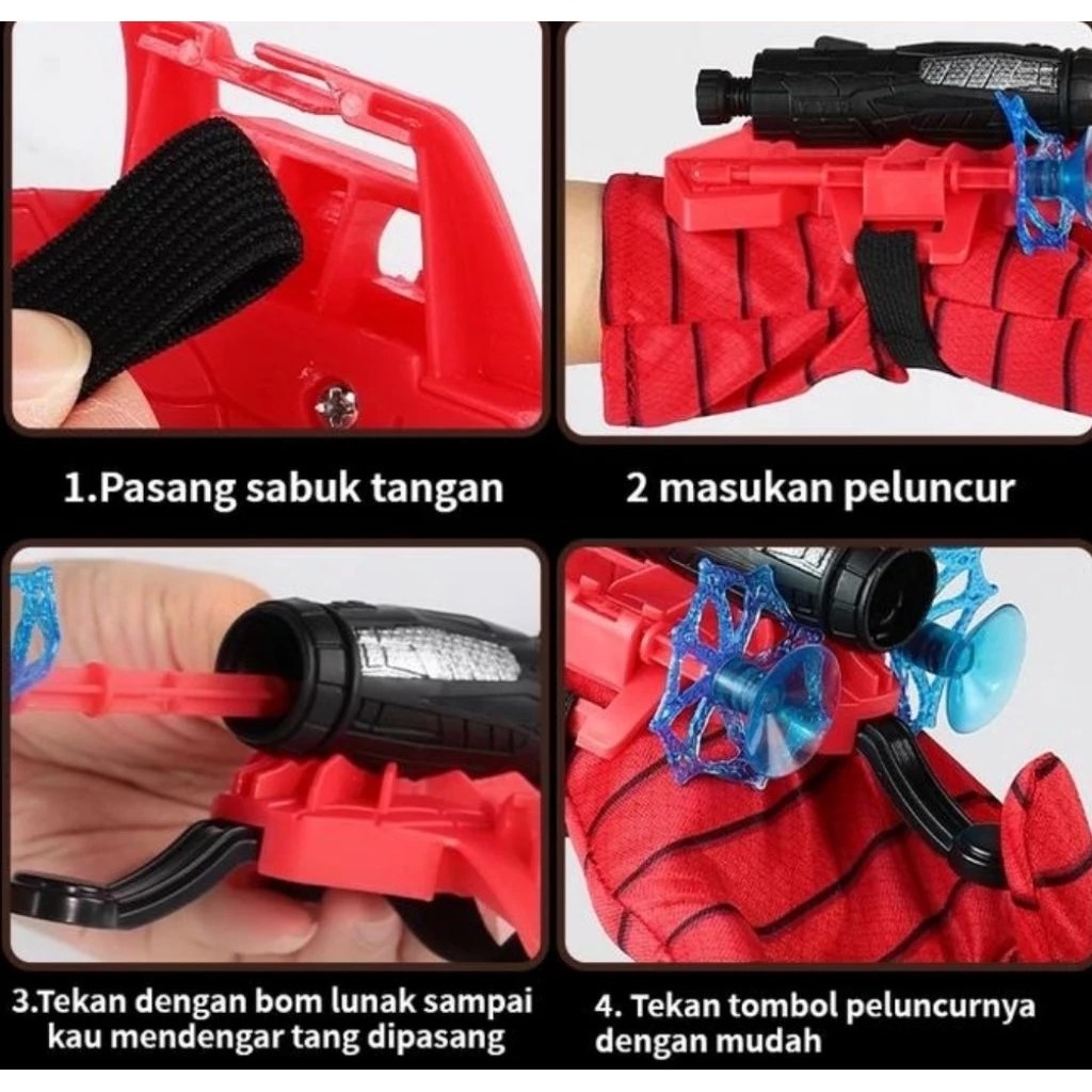 Mainan Sarung Tangan Spiderman (Sarung Tangan Mainan Anak)