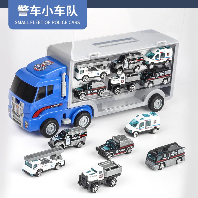 Mainan Diecast Truk Pengangkut Kendaraan Alloy