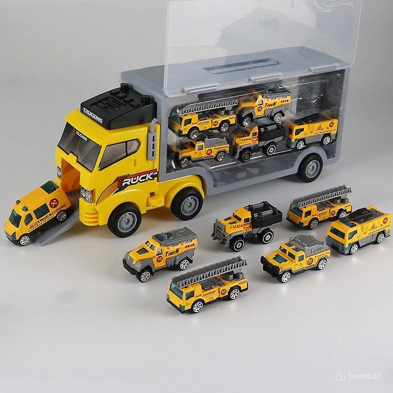 Mainan Diecast Truk Pengangkut Kendaraan Alloy