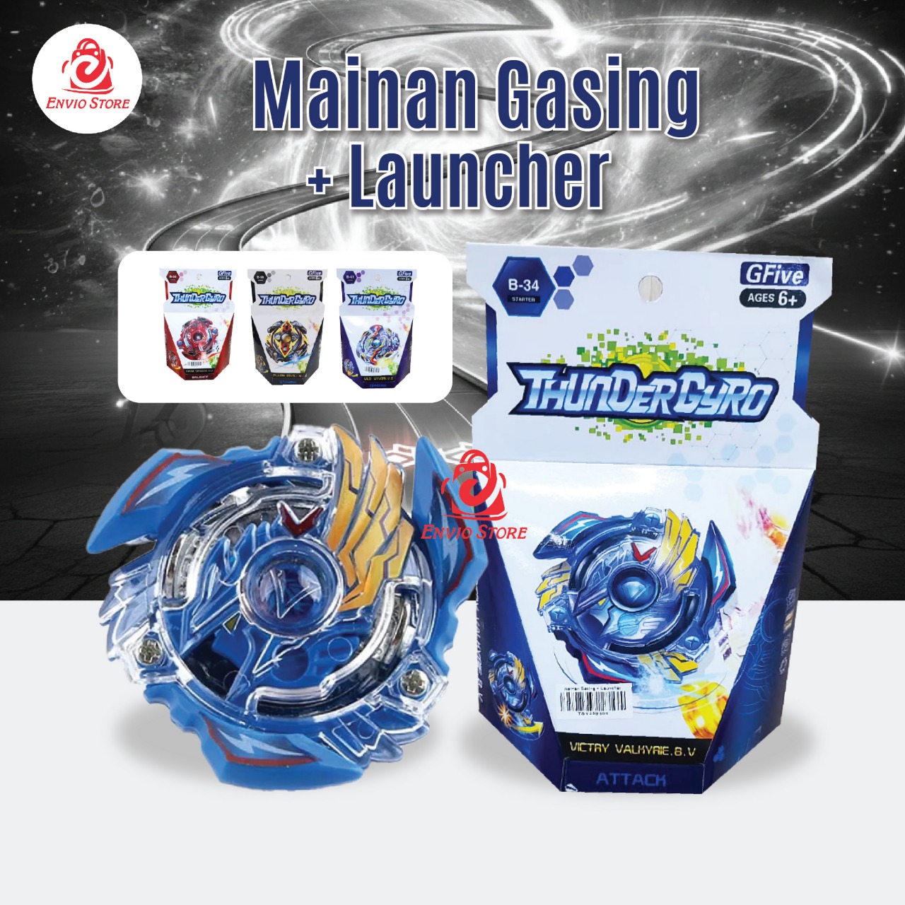 Mainan Gasing + Launcher (Mainan Gangsing Set)