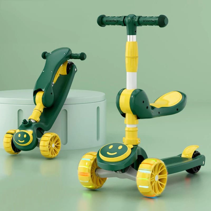 Skuter Duduk 2in1 Roda 3 - HIJAU (Mainan Scooter Anak)