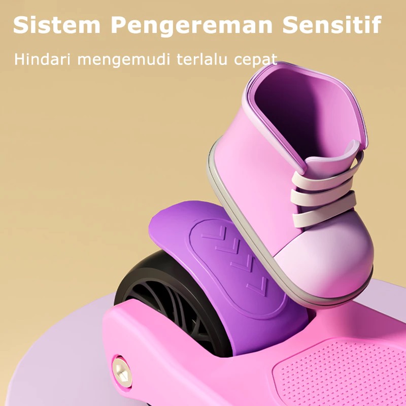 Skuter Duduk 2in1 Roda 3 - HIJAU (Mainan Scooter Anak)